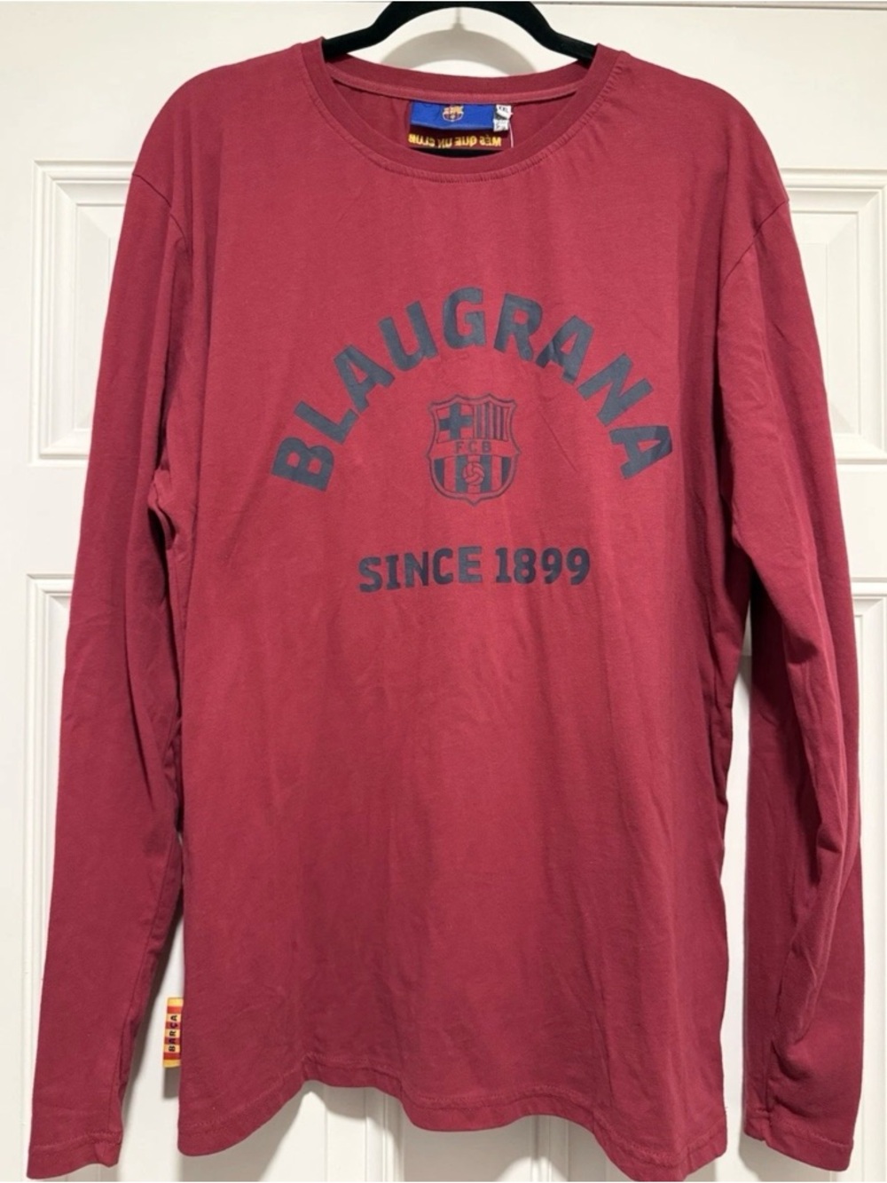 FC Barcelona Blaugraña Long Sleeve Tee - Maroon